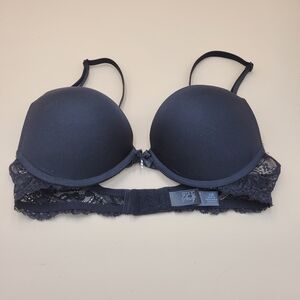Smart & Sexy Black Push Up Bra - Size 32B - Maximum Clevage Bow Bling  Lace NWOT